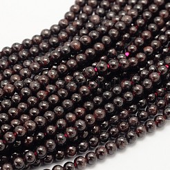 ガーネットラウンドビーズ連売り  6mm  穴：1mm  約62個/連  15.7インチ&nbsp;X-G-O081-01-6mm