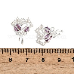 Brass Micro Pave Cubic Zirconia Pendants&nbsp;KK-K407-27S-03