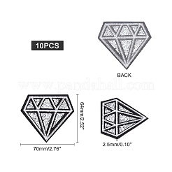 Diamond Computerized Embroidery Cloth Iron On/Sew On Patches&nbsp;AJEW-WH0029-39