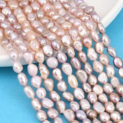 天然養殖淡水パールビーズ連売り  研磨両側  ライス  染め  研磨両側  シエナ  6~9x4.5~6mm  穴：0.5mm  約43~50個/連  13.4インチ（34cm）&nbsp;PEAR-L033-30B