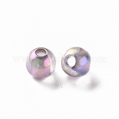 透明なアクリルビーズ  ABカラーメッキ  ラウンド  ラベンダー  6x5mm  穴：1.8mm  約4400個/500g&nbsp;MACR-S370-B6mm-769