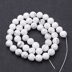 天然石ハウライトビーズ連売り  ラウンド  10~10.5mm  穴：1.2mm  約37個/連  14.9インチ（38cm）&nbsp;G-G735-66-10mm