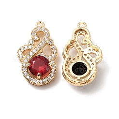 Brass with K9 Glass & Rhinestone Pendants&nbsp;KK-C024-55KCG