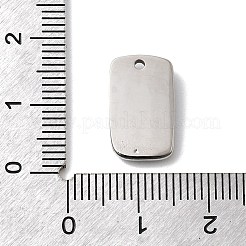 打ち出し加工された304ステンレススチールペンダント  月のチャーム付き長方形  ラインストーン付き  ステンレス鋼色  15.5x9.5x3mm  穴：1.4mm&nbsp;STAS-L022-545P