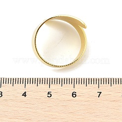 女性のための調節可能な真鍮の指輪  ラックめっき  カドミウムフリー＆鉛フリー  長持ちメッキ  ラックめっき  18KGP本金メッキ  21.5mm  内径：19.5mm&nbsp;RJEW-M064-02G