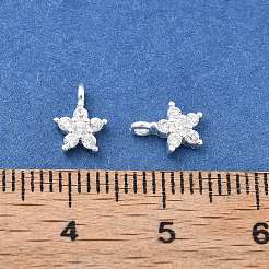 925 Sterling Silver Micro Pave Clear Cubic Zirconia Star Charms&nbsp;STER-D302-04B-S