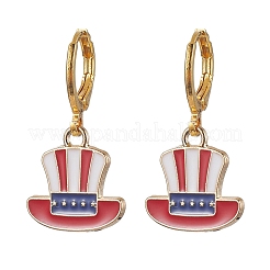 5 Pairs 5 Styles Independence Day Brass Huggie Hoop Earring Sets&nbsp;EJEW-JE05856