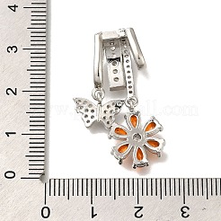 Brass Micro Pave Cubic Zirconia Pendants&nbsp;KK-M301-04P