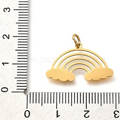 304ステンレスペンダント  丸カン付き  レインボーチャーム  レーザー切断  イオンプレーティング（ip）  18KGP本金メッキ  13.5x23x1mm  穴：3mm&nbsp;STAS-Z119-05G