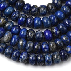 天然石ラピスラズリビーズ連売り  ロンデル  6.5~7x4~4.5mm  穴：0.8mm  約89個/連  15.35''（39センチメートル）&nbsp;G-A280-A24-01