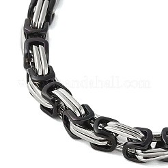 男性用304ステンレススチールビザンチンチェーンブレスレット  ステンレス鋼色  ブラック  8-5/8~8-7/8インチ（22~22.5cm）  5mm&nbsp;BJEW-B093-05EBP