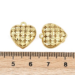真鍮チャーム  ハート  カドミウムフリー＆鉛フリー  ラックめっき  長持ちメッキ  18KGP本金メッキ  16x15x7mm  穴：1.4mm&nbsp;KK-S527-27G