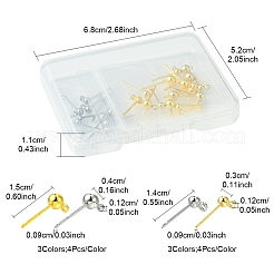 24Pcs 6 Sstyles Rack Plating Brass Stud Earring Settings&nbsp;KK-FS0001-41