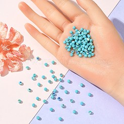 プレシオサ®クリスタルビーズ  チェコクリスタル  451 19 602 ラウンド  63030 200 ターコイズab  4mm  穴：1mm&nbsp;X-PRC-BB4-63030-200