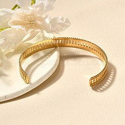 女性用 304 ステンレススチール オープンカフバングル  リング  内径：2-5/8x1-7/8インチ（6.7x4.85cm）&nbsp;BJEW-Z083-02G-05