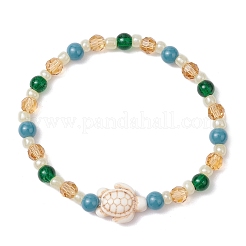 Synthetic Turquoise Beads Stretch Bracelets&nbsp;BJEW-JB11513-01