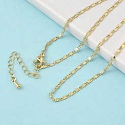 2mmの真鍮テクスチャオーバルリンクチェーンネックレス  カドミウムフリー＆鉛フリー  長持ちメッキ  ラックめっき  18KGP本金メッキ  17.40インチ（44.2cm）&nbsp;NJEW-P339-01A-G