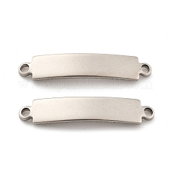 201 ステンレス鋼リンク/コネクター  カーブ四角形  空白タグのスタンプ  ステンレス鋼色  31.5x6x2mm  穴：1.6mm&nbsp;STAS-S158-07P