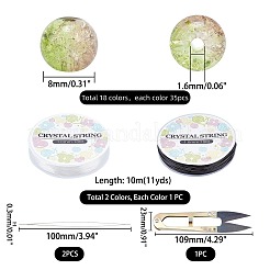 DIY Baking Paint Crackle Glass Beads Stretch Bracelet Making Kits&nbsp;DIY-PH0004-54B