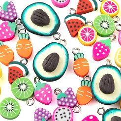 50Pcs 10 Style Handmade Polymer Clay Pendants&nbsp;CLAY-ZZ0001-002