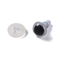 ABSプラスチッククラフト人形の目  ぬいぐるみの目  安全の目  スペーサー付き  半円  ホワイト  8mm&nbsp;PW-WG51419-17