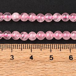 天然マダガスカルは、クォーツビーズstradsローズ  グレードAB  ラウンド  4mm  穴：0.8mm  約90個/連  14.96''（38センチメートル）&nbsp;G-D655-4mm