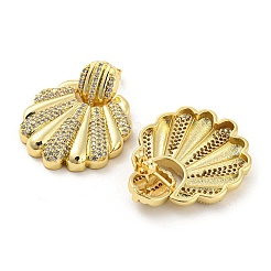 Brass Micro Pave Cubic Zirconia Dangle Stud Earrings&nbsp;EJEW-C066-10G