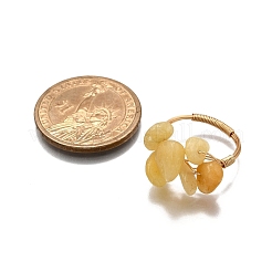 Natural Topaz Jade Finger Rings for Women&nbsp;RJEW-TA00202-04