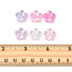 216個 6種類の透明アクリルビーズ  プラム  ABカラーメッキ  ミックスカラー  13.5x14.5x4.5mm  穴：1.8mm  約36個/スタイル&nbsp;PACR-FS0001-05