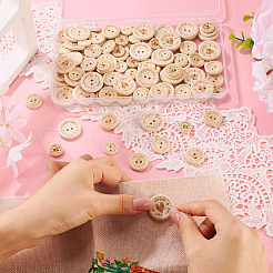 120Pcs 6 Styles Wooden Buttons&nbsp;BUTT-TA0001-33