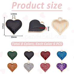 48Pcs 8 Colors Zinc Alloy Pendants&nbsp;ENAM-UN0001-33
