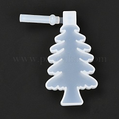 Diyのクリスマスライトのシリコンモールド  レジン型  粘土工芸の金型ツール  クリスマスツリー  ホワイト  70x58x11mm  穴：5mm&nbsp;DIY-P028-15