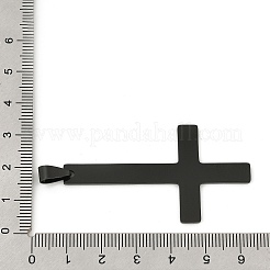 ステンレスペンダント201個  クロスチャーム  レーザー切断  ブラック  55x30x1.5mm  穴：7x4mm&nbsp;STAS-Q341-01B-EB