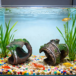 2Pcs 2 Styles Resin Stump Sculpture Display Decorations&nbsp;DJEW-GF0001-86