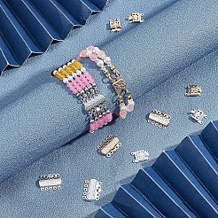 32個 2スタイル 304ステンレススチールボックスクラスプ  マルチ連クラスプ  花の長方形  ミックスカラー  16個/スタイル&nbsp;STAS-UN0025-06