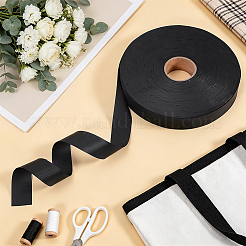 ポリエステルリボン  服装アクセサリー  ブラック  1-1/4インチ（31mm）  約328.08ヤード（300m）/ロール&nbsp;OCOR-WH0078-559A