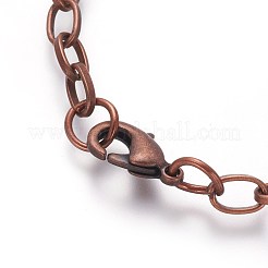 鉄のブレスレット作り  カニカン付き  赤銅鉱  205mm  クラスプ：12x7x3mm  リンク：7x4.5x1mm&nbsp;X-IFIN-H031-R