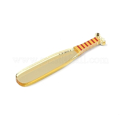 印刷された不透明なアクリルパーツ  スパンコール入り  バット  オレンジ  52.5x9.5x2.5mm  穴：1.6mm&nbsp;FIND-D283-07A