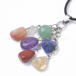 Natural & Synthetic Mixed Stone Pendant Necklaces&nbsp;G-Q989-003