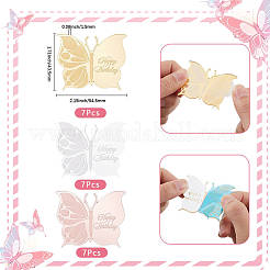 21Pcs 3 Colors Birthday Theme Mirror Effect Acrylic Birthday Cupcake Insert Card Decoration&nbsp;AJEW-SP0001-72B