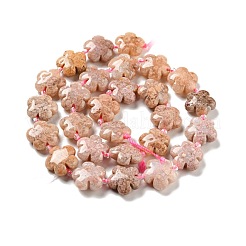 Natural Pink Ocean Jasper/Ocean Agate Beads Strands&nbsp;G-D475-02F