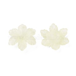 透明なアクリルビーズ  艶消し  花  きいろ  21x19x5.5mm  穴：1.6mm  約930個/500g&nbsp;MACR-S373-117-D03