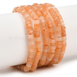 天然石レッドアベンチュリンビーズ連売り  多面カット  六角  4x4x2~2.5mm  穴：0.9mm  約156個/連  15.24''（38.7センチメートル）&nbsp;G-G345-C27-2x4mm