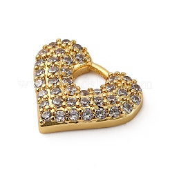 Brass Micro Pave Cubic Zirconia Pendants&nbsp;KK-P308-14G