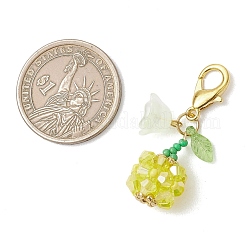 Fruit & Flowers Glass Seed Beads Pendant Decorations&nbsp;HJEW-MZ00407