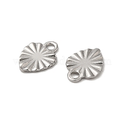 変色しない304ステンレススチールチャーム  ハートチャーム  ステンレス鋼色  8x6x0.7mm  穴：1.2mm&nbsp;STAS-C080-03P