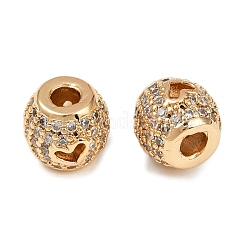 Brass Micro Pave Cubic Zirconia Beads&nbsp;KK-F906-23G