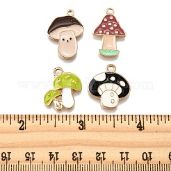感謝祭合金エナメルペンダント8個4スタイル  ライトゴールド  キノコ  19.5~23x14.5~19x1.5~2.5mm  穴：1.6~2.5mm  2個/スタイル&nbsp;ENAM-FP0003-03