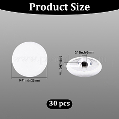 30穴PUレザーアルミボタン1個  フラットラウンド  ホワイト  23mm  穴：3mm&nbsp;BUTT-GF0004-12B