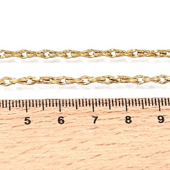 3mm 304ステンレススチール製ツイストオーバルリンクチェーンネックレス（男女兼用）  イオンプレーティング（ip）  ゴールドカラー  16.85インチ（42.8cm）  リンク：5.5~6x3x1.5mm&nbsp;SA-CBAB767-18A-G